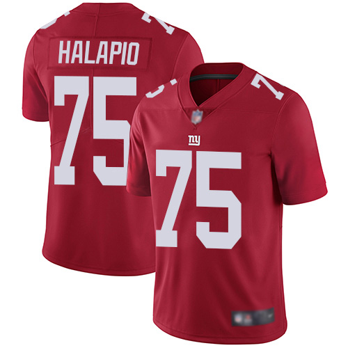Men New York Giants #75 Jon Halapio Red Limited Red Inverted Legend Football NFL Jersey->new york giants->NFL Jersey